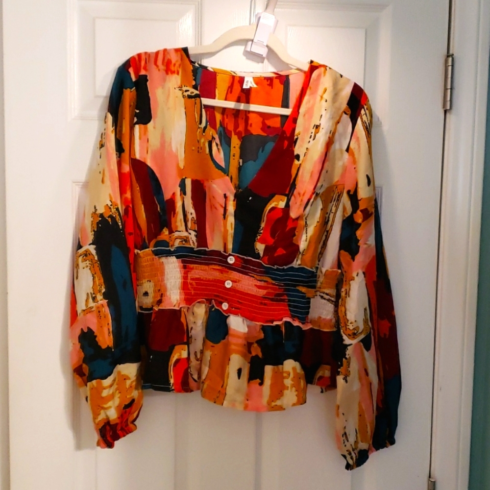 Plus size colorful top